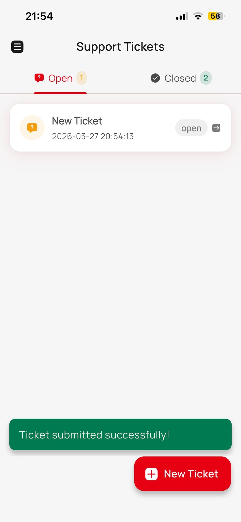 Support Tickets